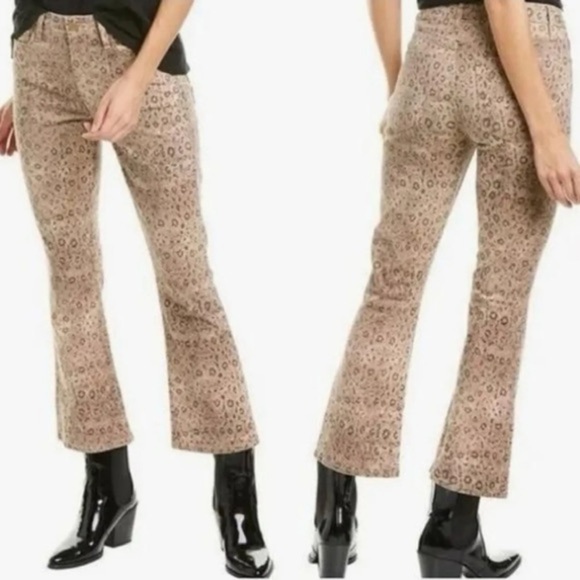 Frame Le Crop Mini Bootcut Vanilla Multi Snake Skin Pants Size 26 - Picture 1 of 10